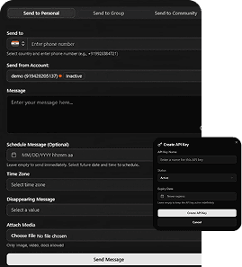 Send to Personal / Community, Message, Schedule